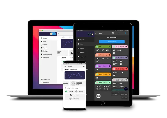 yNotes running on mobile, tablet and desktop
